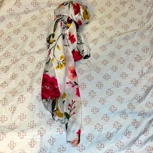 100% polyester, soft, floral scarf